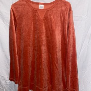 orange velvet sweater